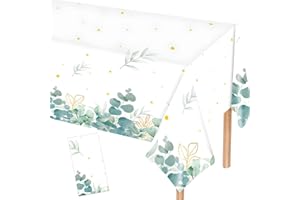 COLOFALLA Sage Table Cloth for Baby Shower Decorations - Birthday Party Table Cover - Green Party Decorations 274x137cm