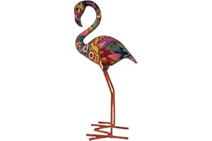 Qianly Statue de jardin flamant rose, sculpture d'oiseau intérieur ou extérieur, pelouse, décoration de maison, figurine en résine pour décoration de porche, fenêtre d'été, style B