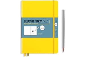 LEUCHTTURM1917 362364 Średni format szkicownika (A5), twarda okładka, 112 stron (150 g/m²), cytryna