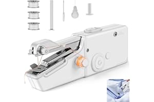 BEMKUUFGLI Handnähmaschine Elektrisch mit Unterfaden Zubehör, Handnähmaschine Mini Nähmaschine für Anfänger, Elektrische Nähmaschine Klein für Vorhänge Segeltuch Taschen DIY-Handwerk