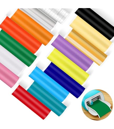 Vinile Termoadesivo Per Cricut Joy - 2 Rotoli Bianco E Nero, 14x200 Cm