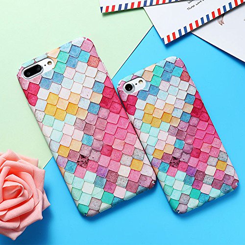 iPhone 6 Plus / iPhone 6s Plus Case, OWMâ„¢ [Exclusive 3D Mermaid Design Series] Ultra Slim Hard Designer Bling Shell Cute Phone Cover Pink/Mint/Purple Chic Pattern Girls Case for Apple iPhone 6s Plus and 6 Plus with [FREE Screen Protector]