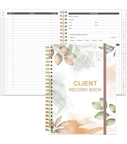 Client Record Book Refill Pages - 216 Sheets With Alphabetical Tabs For Salon, Hair Stylist, Nail Tech, 5.2x8.2 Inch
