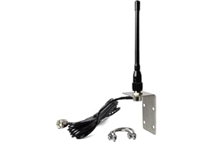 UAYESOK UKW-Marine-Antennenfuß, Gummi, 156–163 MHz, Antenne mit 5 m RG-58-Kabel, PL259-Stecker, mit Edelstahl-L-Halterung und U-Bolzen