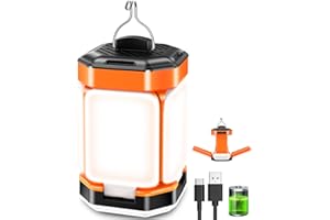 BSRANE Lámpara Camping, Linterna de Camping USB Recargable , 5 Modos & 15 % -100 % Atenuación,60 LED Superbrillante, 25 H+ Lámpara de Emergencia Impermeable de Funcionamiento para Acampar/Carpa/Pesca/Viajar