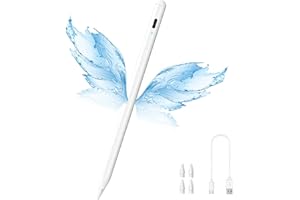 LUNTAK Stylus Pen for iPad 2018-2022 with Palm Rejection/Tilt Sensitity/Magnetic iPad Pencil,Capacitive POM Tips Pen for iPad 10th-6th,iPad Pro 11/12.9",iPad Air 5/4/3th,iPad Mini6/5th Gen-White