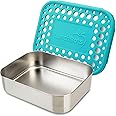 LunchBots (Aqua) - Uno Stainless Steel Food Container - Open Design Perfect for Sandwiches, Wraps, Salads or a Small Meal - Eco-Friendly, Dishwasher Safe and BPA-Free - Aqua Dots