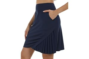 MoFiz Women's Tennis Skirt Pleated Golf Skorts High Waisted with Pockets Inner Shorts Athletic Skirts for Workout Sports Casual