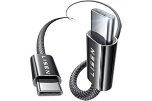 LISEN Nylonowy kabel USB C na USB C 240W [2M długości] Kabel USB-C do szybkiego ładowania iPhone 16 Pro Max 15/MacBooka/iPada/Samsung Galaxy S25 Ultra S24/S23/22/21, Czarny