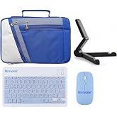 Microcase Lenovo Yoga Tab 11 YT-J706F 11'' Uyumlu Tablet &Ccedil;anta+T&uuml;rk&ccedil;e Bluetooth Klavye +Mouse+ Standı-Mavi AL4384