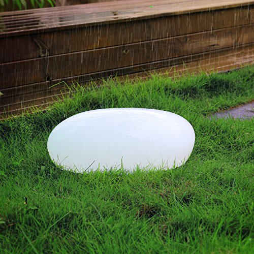 Kealive LED Solar Gartenleuchten 1W 8 Farben 2 LEDs Wasserdicht IP67 Außen Solarlampe Kieselstein Form 400*300*160mm für Garten, Hof usw. - 9