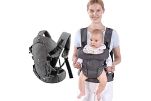 SHSYUE Baby Carrier Sling, Baby Carriers from Newborn,Baby Toddler Carriers Accessories Cozy Baby Holder Carrier,Adjustable Babies Wrap Sling Front Back Support for Infants 7-45lbs Girl and Boy-Grey