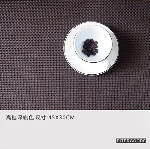DIANZHUO Placemat 4Pcs Table Mat Upscale Placemat European Style Plain Pvc Insulation Pads Table Mats Tablecloth Meal Plate Pad Bowl Western Mats Washed , K