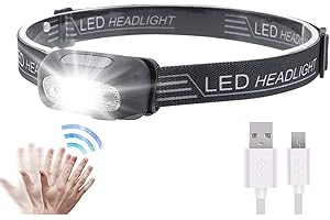BORUIT LED Sensor Headlamp, Head lamp Flashlight Rechargeable Headlamp 500 Lumen XPG2 Headlight for Running Biking Fishing Camping Hiking and Kids Headlamp with USB Charging Cable Waterproof Lightweight