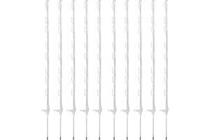 True Products 10 x 4ft White Electric Fence Plastic Poly Posts Temporary Fencing Horse Paddock Line Stakes Poles