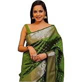C J Enterprise Women's Pure Soft Silk Saree With Blouse Piece For Wedding