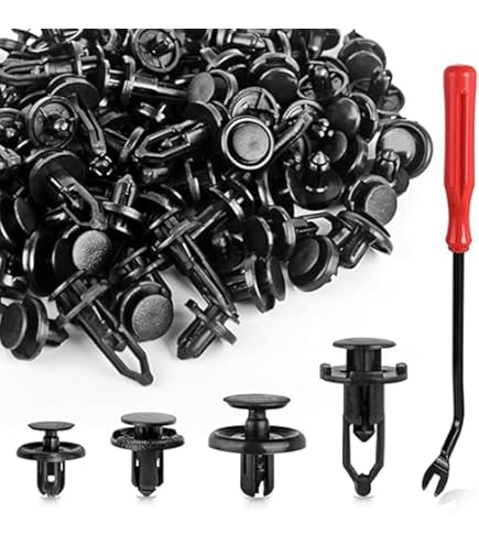 黒紐ピン助 COMBR 50pcs 6mm Hole Black Plastic Push In Type Rivets Fastener