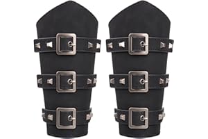 Mayting Lot de 2 bracelets viking en cuir pour tir à l'arc médiéval - Costume d'Halloween et cosplay (B)