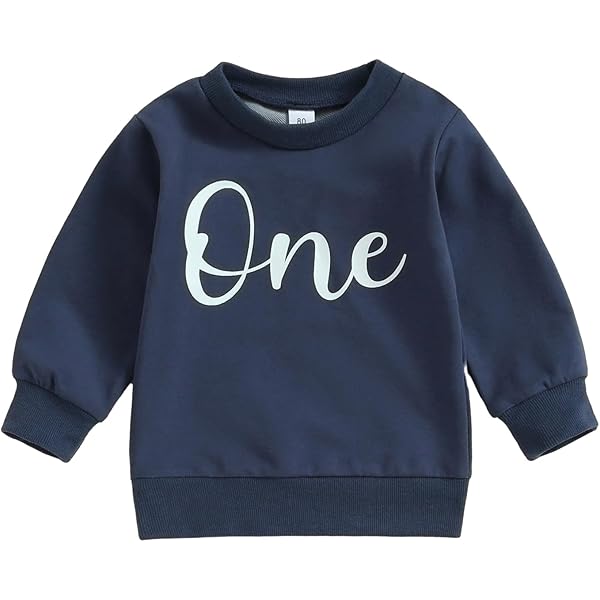 Felpa Bambino Primo Compleanno Con Scritta - Manica Lunga, Girocollo, Morbida Cotone, Taglie 6-18 Mesi