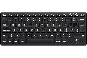 Perixx PERIBOARD-732B Wireless 2.4 GHz Backlit Mini Keyboard, X Type Scissor Keys, White Backlit, UK QWERTY, Black
