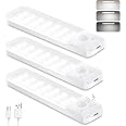 Ylatoial Lampe De Placard LED 5000K Détecteur Mouvement 36 LEDs - 2 Pack Rechargeable 1000mAh Aimantée