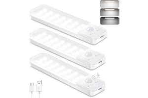 Ylatoial Led Sottopensile Cucina, 3 Pezzi 15cm Armadio Led con Sensore di Movimento, 6500K Dimmerabile Luce Armadio per Scale Corridoio Garage Letto - Bianco Freddo