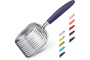 WePet Paletta per Lettiera Gatto Alluminio Setaccio per Gatt con Pala Profonda per Setaccio Rapido con Impugnatura Confortevole