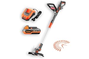 Fuxtec Coupe Gazon - Coupe Bordure à Batterie,Alimenté par pile, 20V FX-E1RT20 – Set avec Batterie Li-ION 2Ah et Chargeur 1A – Largeur de Coupe 25 cm