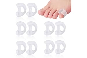 RRICHH 10 Pcs Gel Toe Separators for Overlapping Toes Bunion Protector Relaxation Toe Spacers Toe Straighteners for Bent Toes Hammer Toe Splint for Hammer Toe Relieve Pain for Men and Women, Transparent
