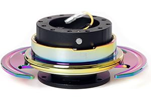 NRG INNOVATIONS NRG Gen 3.0 Steering Wheel Quick Release Black Body with Neo Chrome Ring SRK-650BK-C/MC