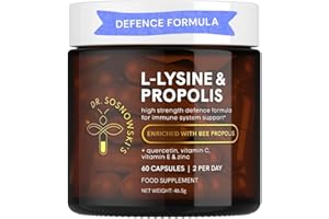Dr Sosnowski's L-Lysine & Propolis Supplements | High Potency L Lysine Immune Support Formula with 5:1 Propolis Extract, Quercetin, VIT C, VIT E and Zinc