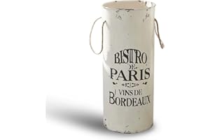 ‎LOBERON Loberon Schirmständer Bordeaux, charmantes Antik-Finish, Vintage-Druck mit französischem Flair, Material-Mix, Flurzubehör, Aufbewahrung, Eisen, Jute, antikweiß