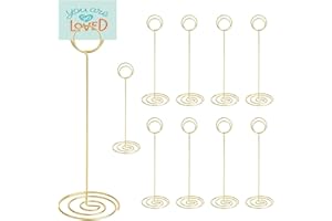 WEXFFU 10PCS Table Number Holders, Table Name Holders, 22cm/8.66inch Table Number Stands, Photo Holders for Tables, Place Card Holder for Wedding Party Graduation Reception Restaurant Decorations