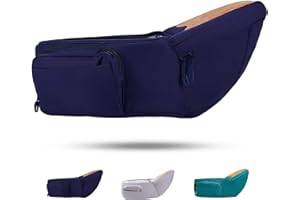 ARECYUER Taille Hocker Ergonomischer Baby Holder Leichte Kleinkind Carrier Babytrage für Kinder 0-36 Monate, Einstellbar länger Gürtel mit reißverschlusstasche (Blue)