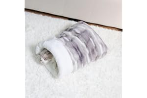 CHULPET Sac de Couchage pour Chat, Sac de Couchage Auto-Chauffant pour Animaux, Tapis de lit en Peluche pour Animaux, Cave Lavable pour Chat et Petit Chien