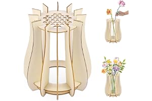 AOOTE Trä Blomvas, Trävas Set Kompatibel med Blombukett, 3D Trä för Rosor, Körsbärsblommor, Tulpaner, Solrosor, Display, Hemi