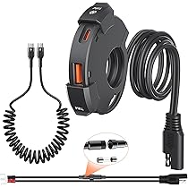 Adaptateur Din Double USB QC3.0 Aluminium Chaft Moto : , Adaptateur De Moto