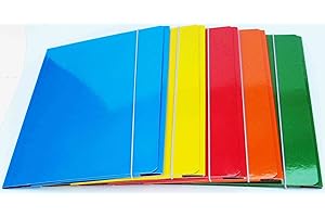 Pool Over - Cartella con Elastico Archivia A4 3 Lembi Rosso, Verde, Blu, Giallo, Arancione