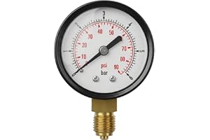 Lumonic I Tryckmätare 0-10bar I 1/4 Tull I Klass 2,5 I Bottenanslutning I Diameter 50mm I Tryckmätare I för tryckluft och vatten