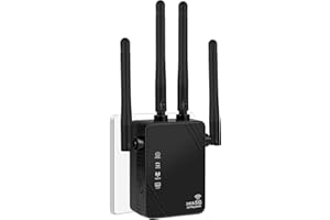 AENXWA WLAN Verstärker, 1200Mbit/s WLAN Repeater, 5G & 2.4G Dualband Ultraxtender WiFi Verstärker mit LAN anschluss, WPS, Kompatibel mit 99% Standard-WiFi Routern, Deckt bis zu 9200Sq.ft und 35 Geräte