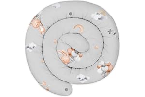 Totsy Baby Cuscino XXL a Forma di Serpente per Letto, Cuscino da Allattamento, Cuscino Decorativo, Protezione per Il Bordo del Letto, paracolpi XL Coniglietto 200 cm Certificato Oeko-Tex
