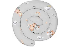 Totsy Baby Cojín Serpiente XXL Almohada de Cama Cojín de Lactancia Rollo de Cama Protector de Borde de Cama Cojín Decorativo Alrededor de Cama Serpiente XL Conejo 300 cm Oeko-Tex