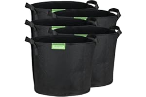 GardenMate 5X 5L Pflanzsack aus Vliesstoff Ø20cm Höhe 16cm - Blackline