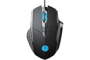 ‎UINEER Uineer PC-Maus mit Kabel, Leiser klick, 3200DPI Einstellbare und 6 Tasten, Ergonomisches Design, Optimierte USB Kabelgebundene Optische Maus für PC Laptop Computer zum(Schwarz