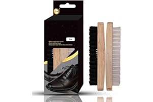 LORD C 2-Piece Shoe Brush Set Applicator & Buffing Brushes for Shoe Polish Ideal for Leather, Suede & Boots Soft Bristles for Shine & Durable Wooden Handles