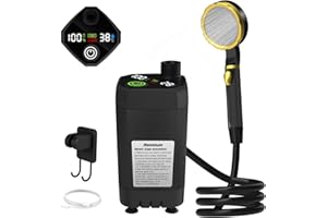 Aomiun Pompa per Doccia da Campeggio Kit Doccia Esterna per Camper Kit Doccia da Campeggio con Display Digitale Intelligente Kit Doccia Regolabile