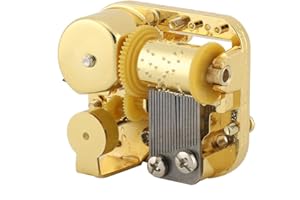 FYEARFLY Meccanismo musicale Movimento, Movimento carillon placcato in oro Accessori per carillon fai-da-te con vite e chiave per regalo di compleanno di Natale per gli amici(Edelweiss)