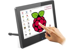 ELECROW For Raspberry Pi Screen, 7-inch 1024 * 600 Touch Screen Monitor with Built-In Speakers Compatible Raspberry Pi 4 3B+ Raspberry Pi Zero Raspberry pi 400, Windows PC, Jetson Nano