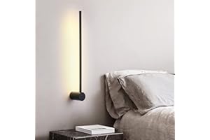 SENQIU Czarny Minimalistyczny Kinkiet Nowoczesny Kryty Kinkiet LED 7W 60CM Długi Kinkiet Używany w Sypialni Jadalnia Salon Korytarz Łazienka