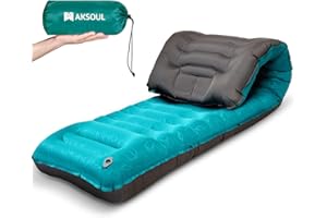 AKSOUL Matelas Pneumatique De Camping Auto-Gonflant: Grand Matelas Gonflable Extérieur Ultra-Léger Épais, Auto-Gonflable Matelas D'Isolation Thermique Pliable pour Tente Trekking Plage